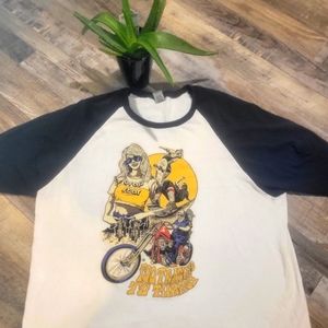 Mens XL Too Trashed to Thrash 3/4 sleeve novelty tee